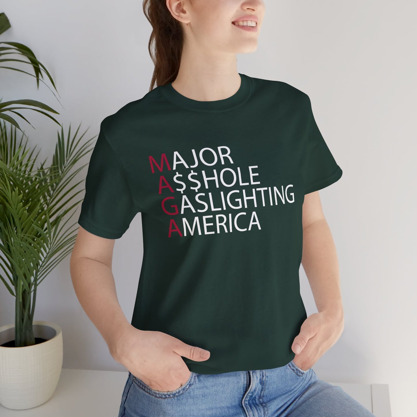 MAGA - Major A$$hole Gaslighting America Short Sleeve Tee w/ Logo