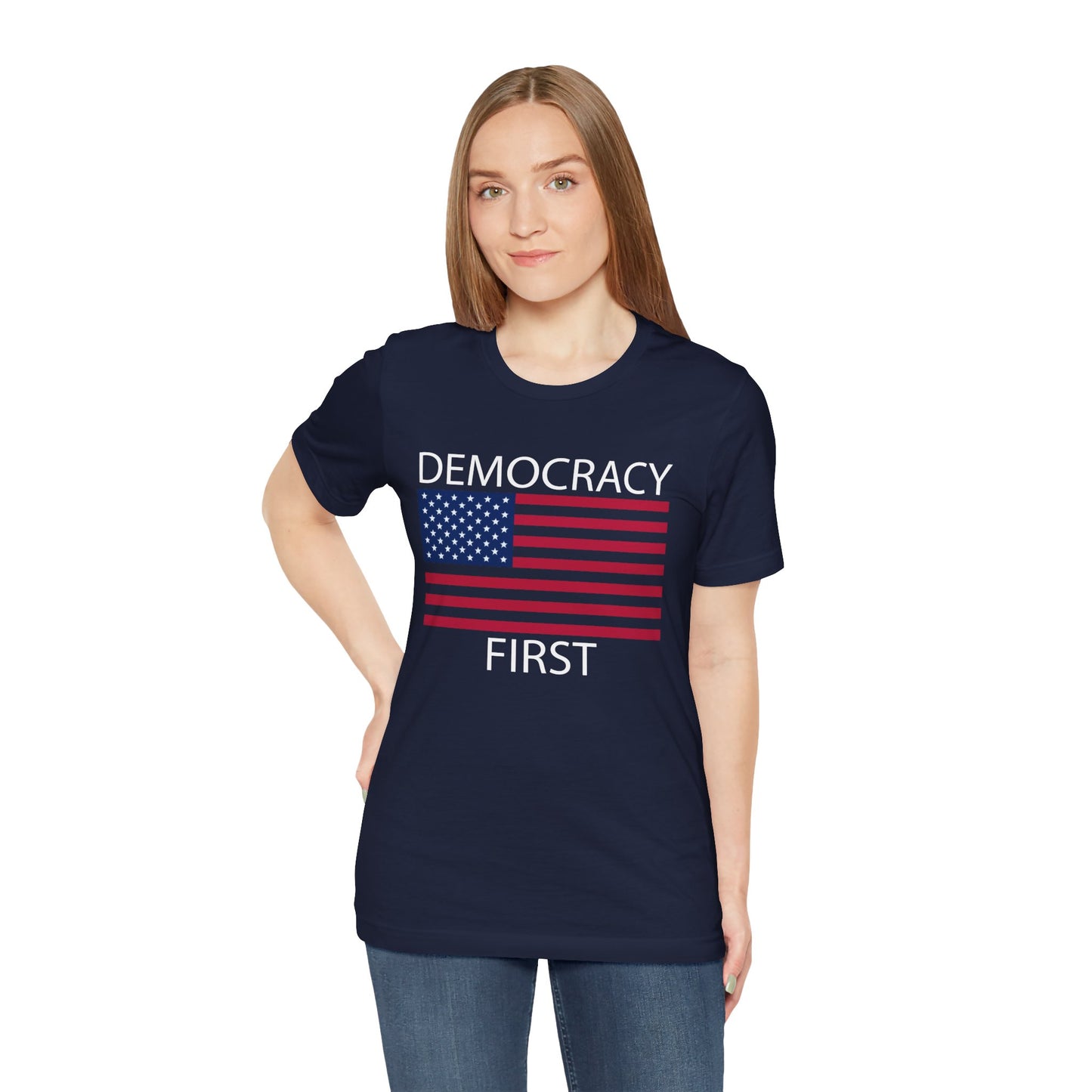 Democracy First Short Sleeve Tee w/ Logo
