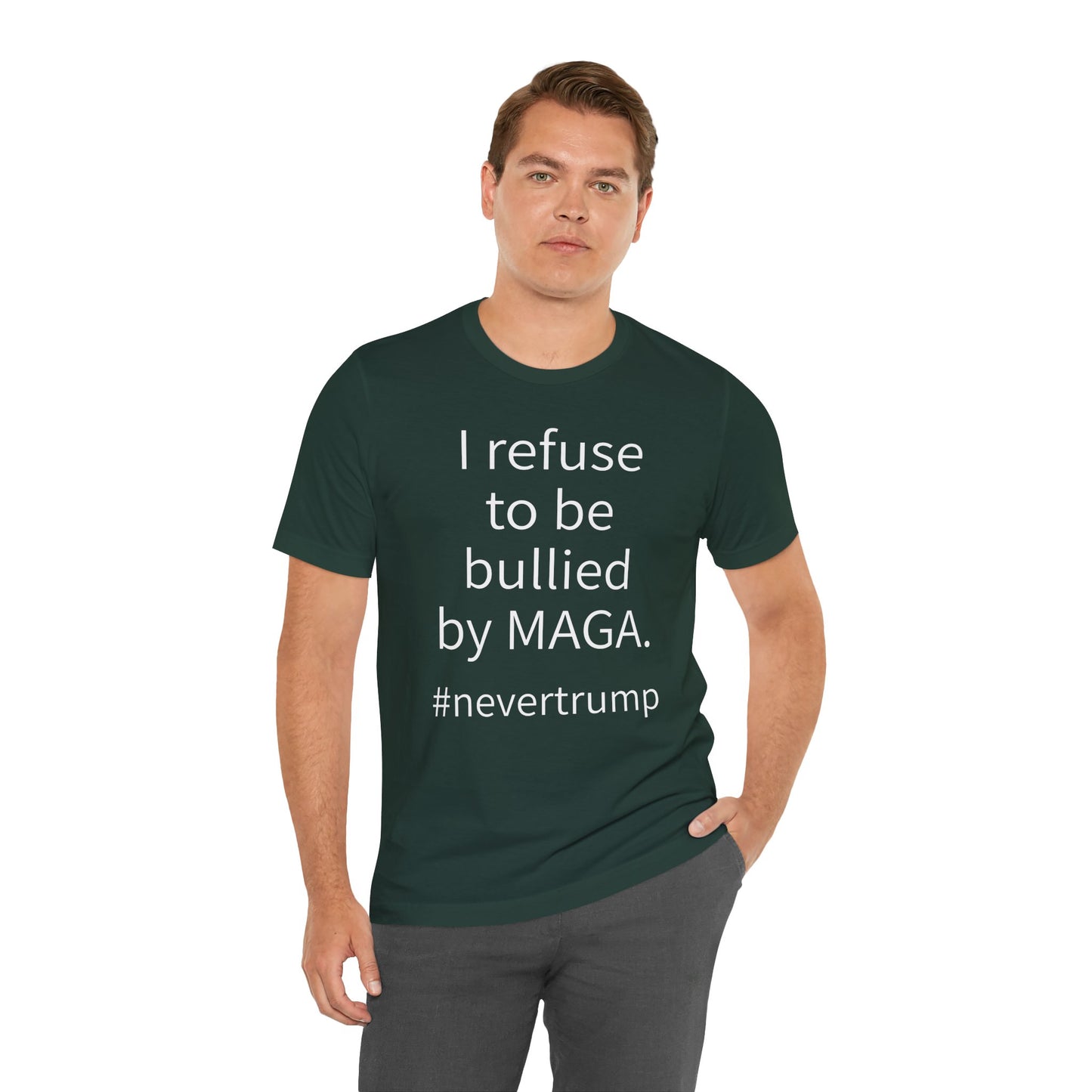 I Refuse to be Bullied by MAGA Sleeve Tee w/ Logo