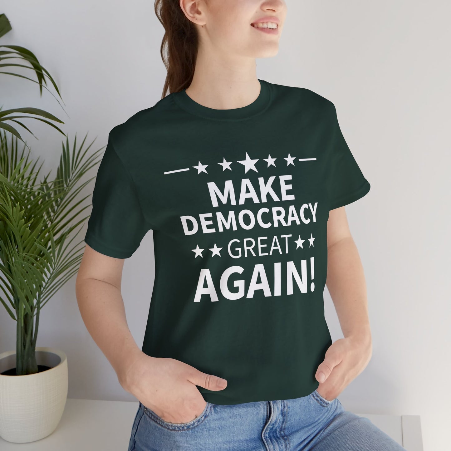 Make Democracy Great Again! Short Sleeve Tee w/ Logo