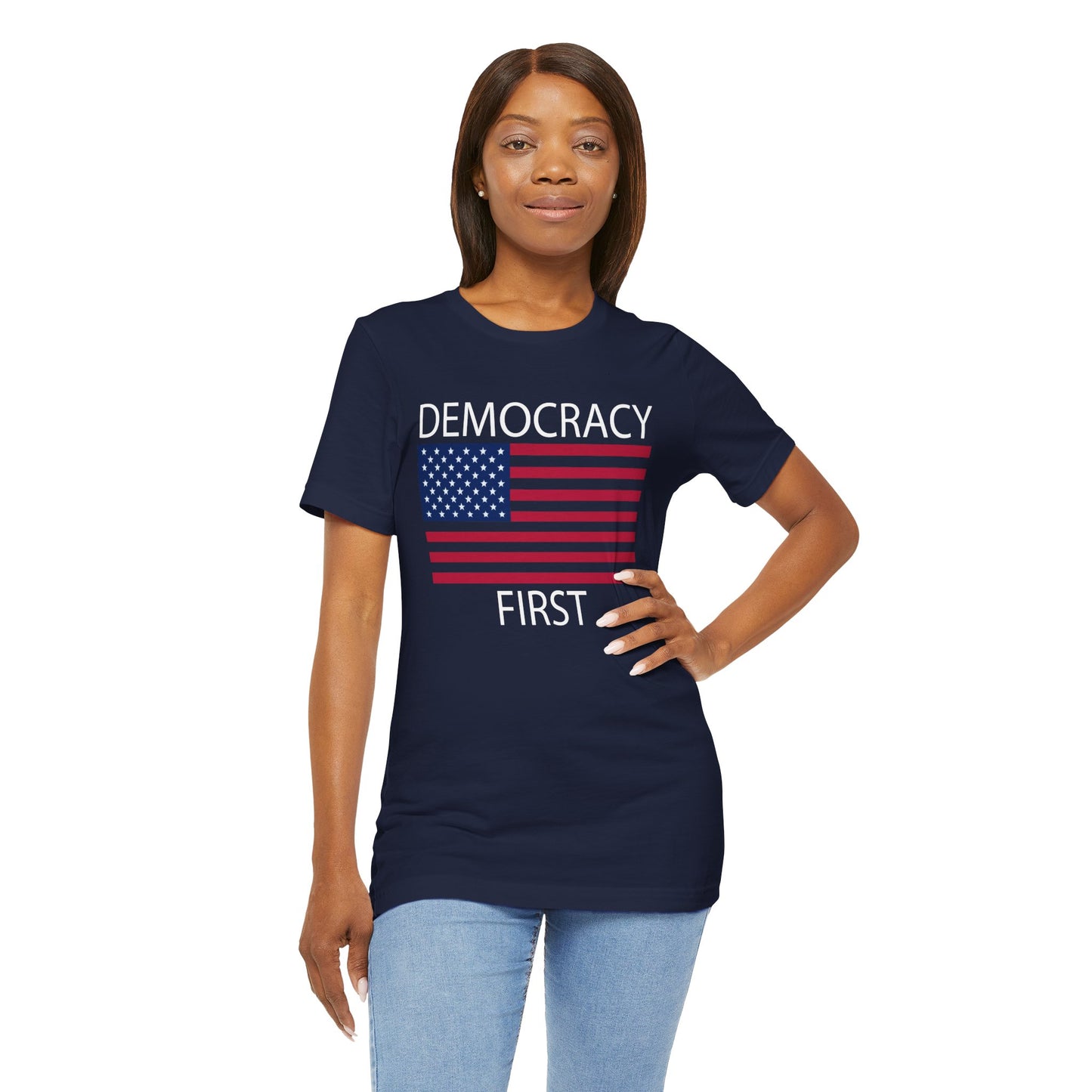Democracy First Short Sleeve Tee w/ Logo