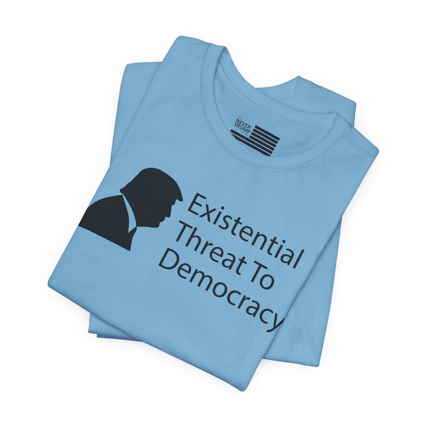 Existential Threat to Democracy Short Sleeve Tee w/ Logo