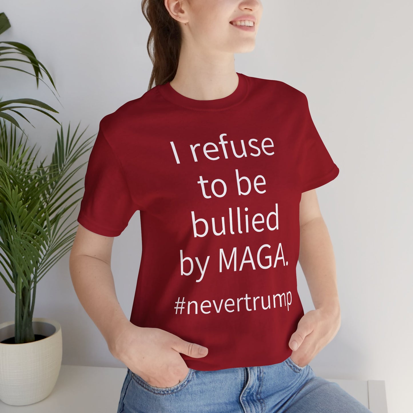 I Refuse to be Bullied by MAGA Sleeve Tee w/ Logo