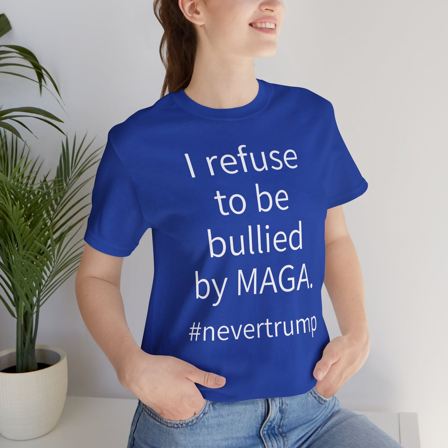 I Refuse to be Bullied by MAGA Sleeve Tee w/ Logo