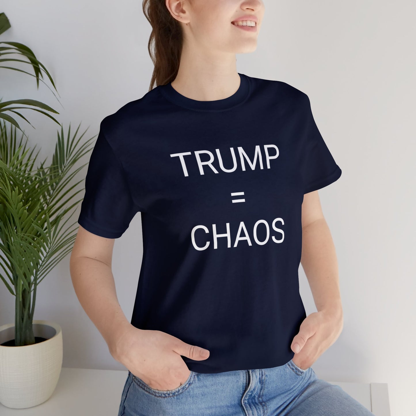 Trump = Chaos Short Sleeve Tee w/ Logo