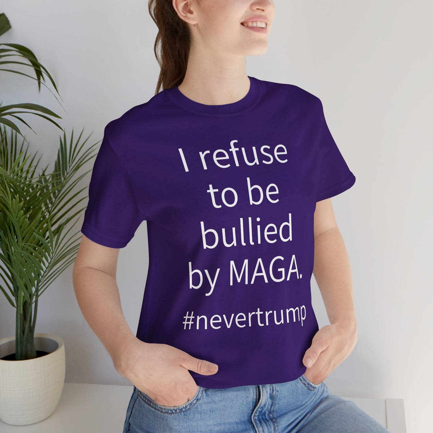 I Refuse to be Bullied by MAGA Sleeve Tee w/ Logo