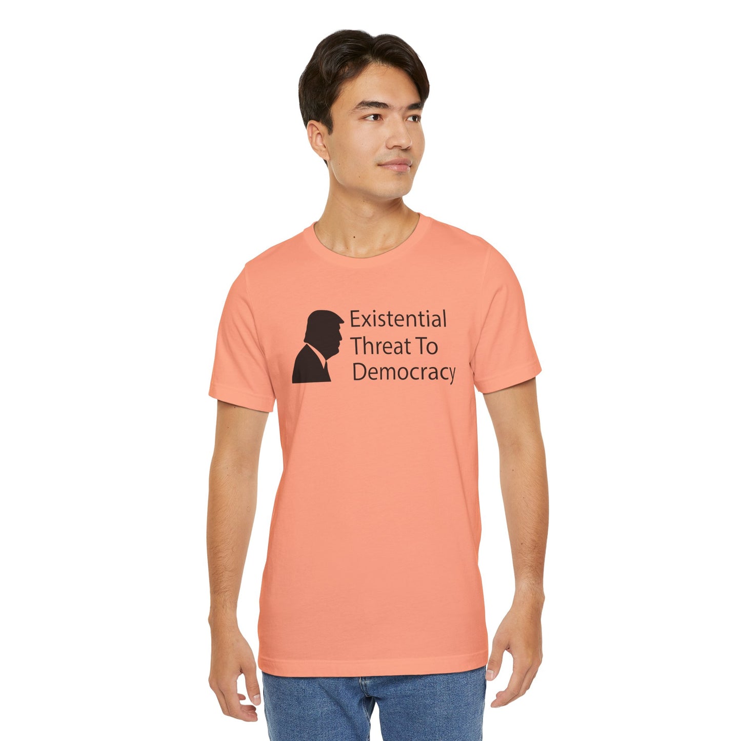 Existential Threat to Democracy Short Sleeve Tee w/ Logo
