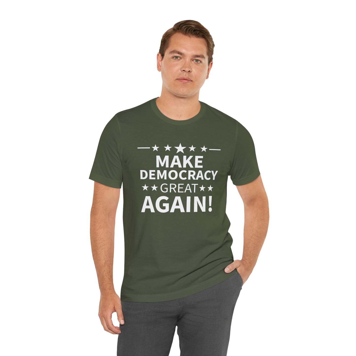 Make Democracy Great Again! Short Sleeve Tee w/ Logo
