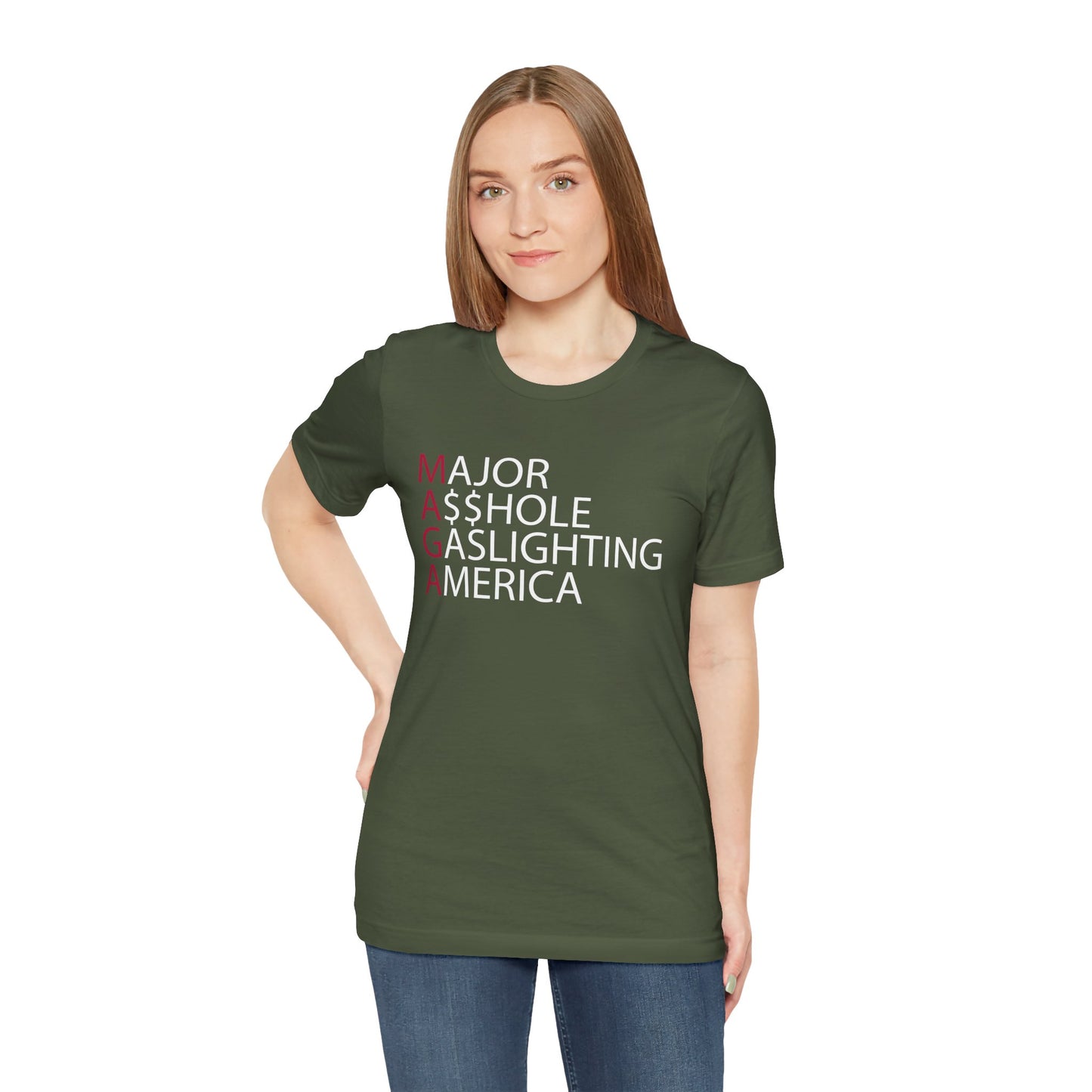 MAGA - Major A$$hole Gaslighting America Short Sleeve Tee w/ Logo