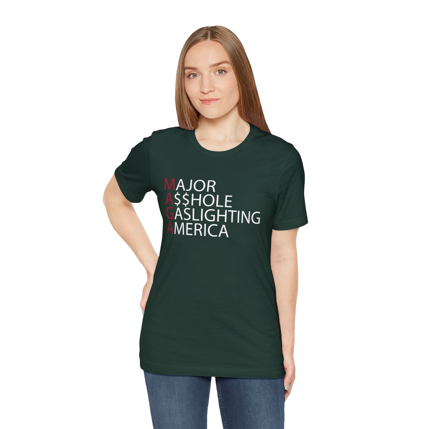 MAGA - Major A$$hole Gaslighting America Short Sleeve Tee w/ Logo