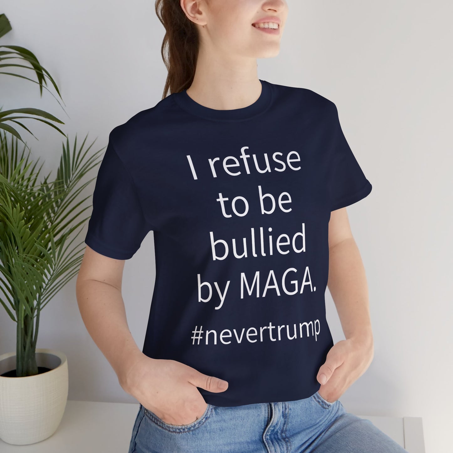 I Refuse to be Bullied by MAGA Sleeve Tee w/ Logo