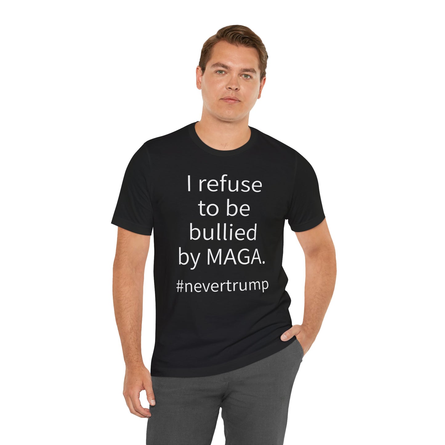 I Refuse to be Bullied by MAGA Sleeve Tee w/ Logo