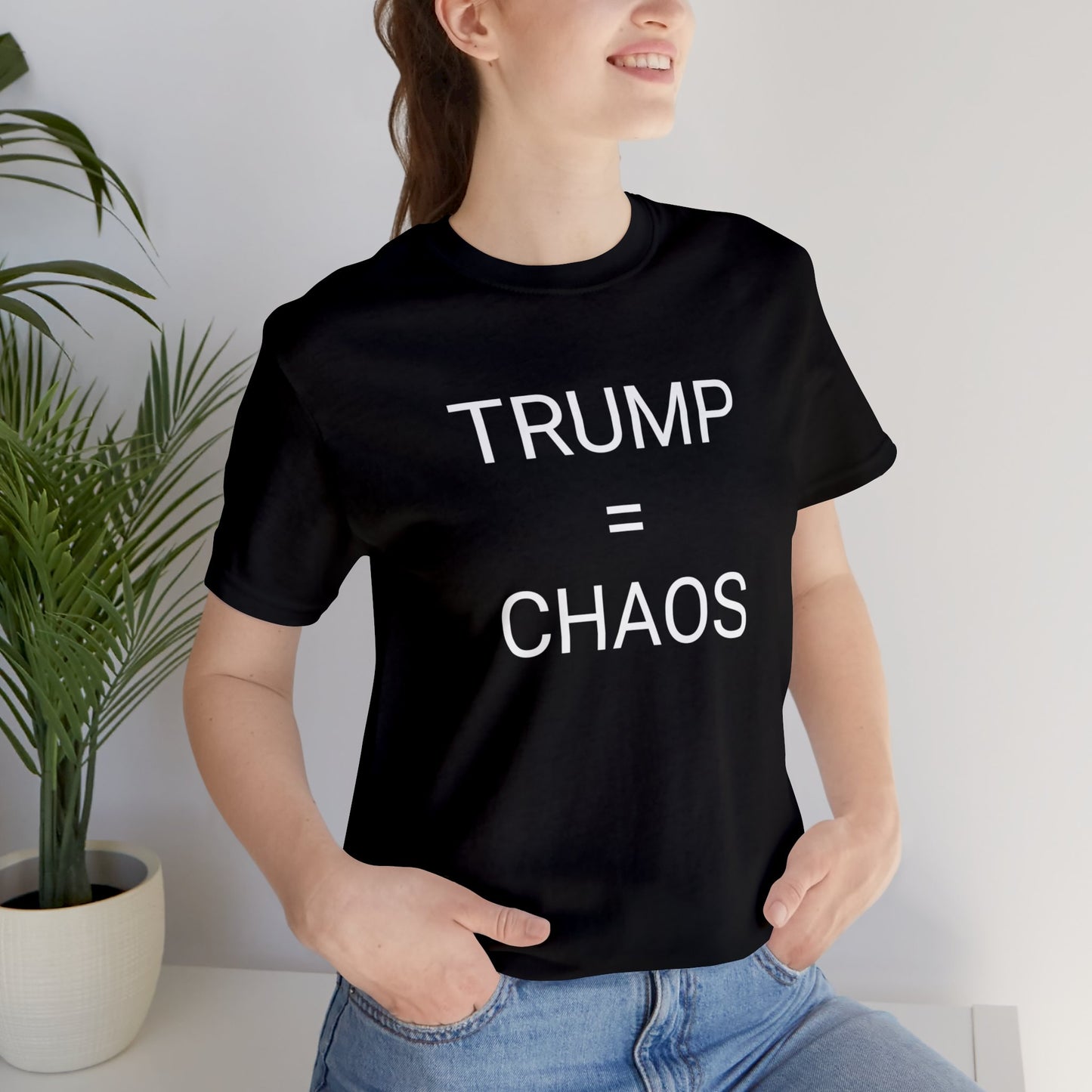 Trump = Chaos Short Sleeve Tee w/ Logo