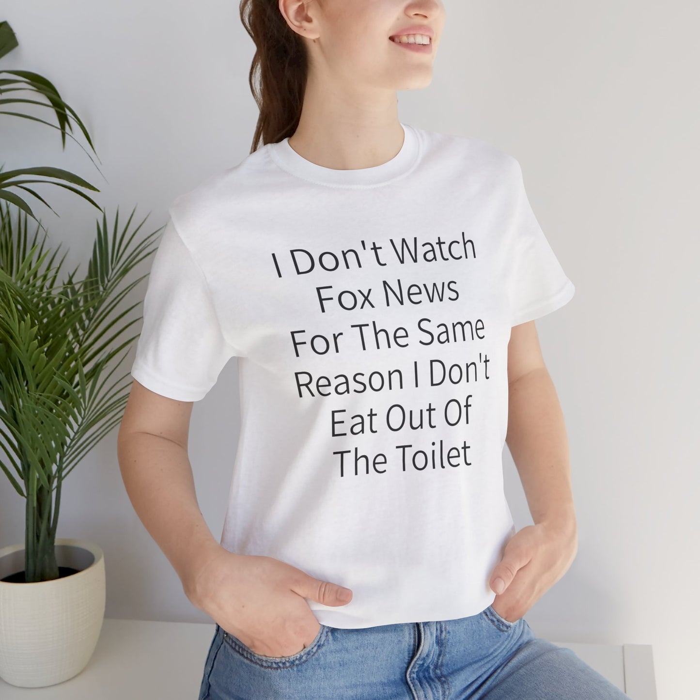 I Don't Watch Fox News Short Sleeve Tee w/ Logo