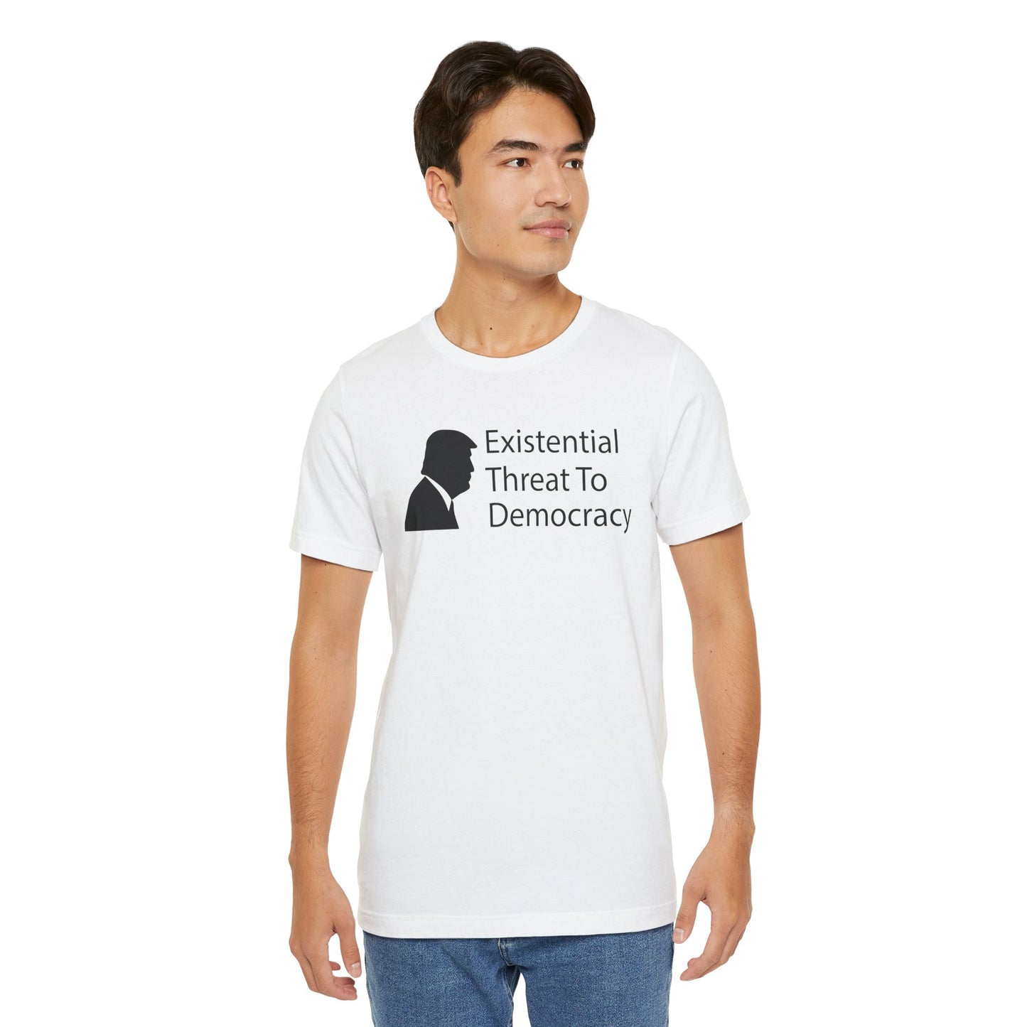Existential Threat to Democracy Short Sleeve Tee w/ Logo