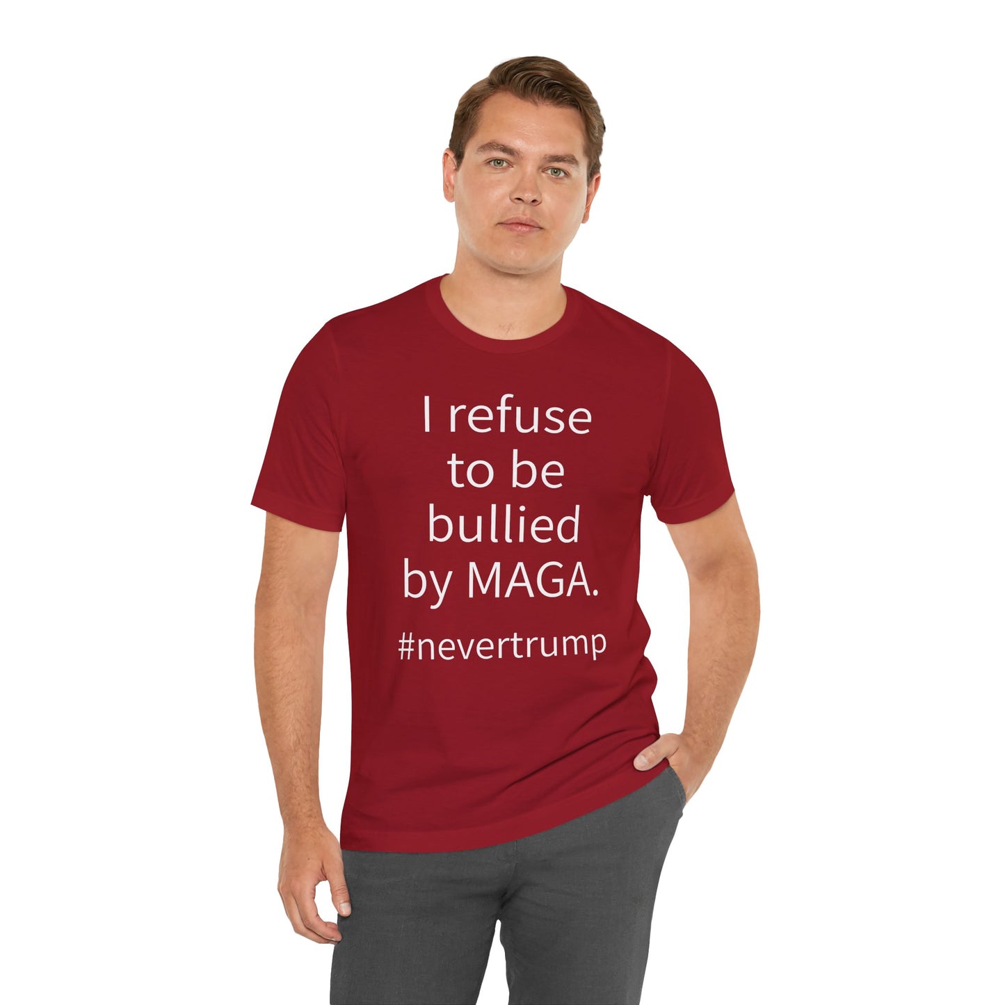 I Refuse to be Bullied by MAGA Sleeve Tee w/ Logo