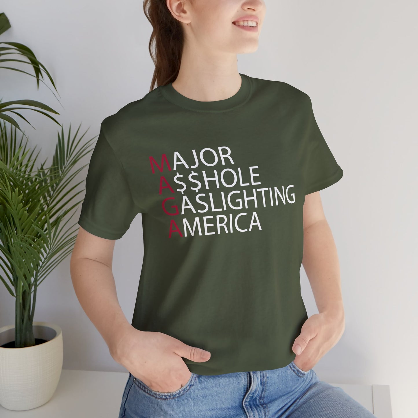 MAGA - Major A$$hole Gaslighting America Short Sleeve Tee w/ Logo