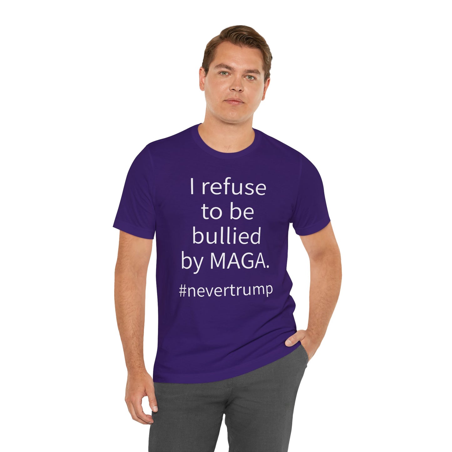 I Refuse to be Bullied by MAGA Sleeve Tee w/ Logo