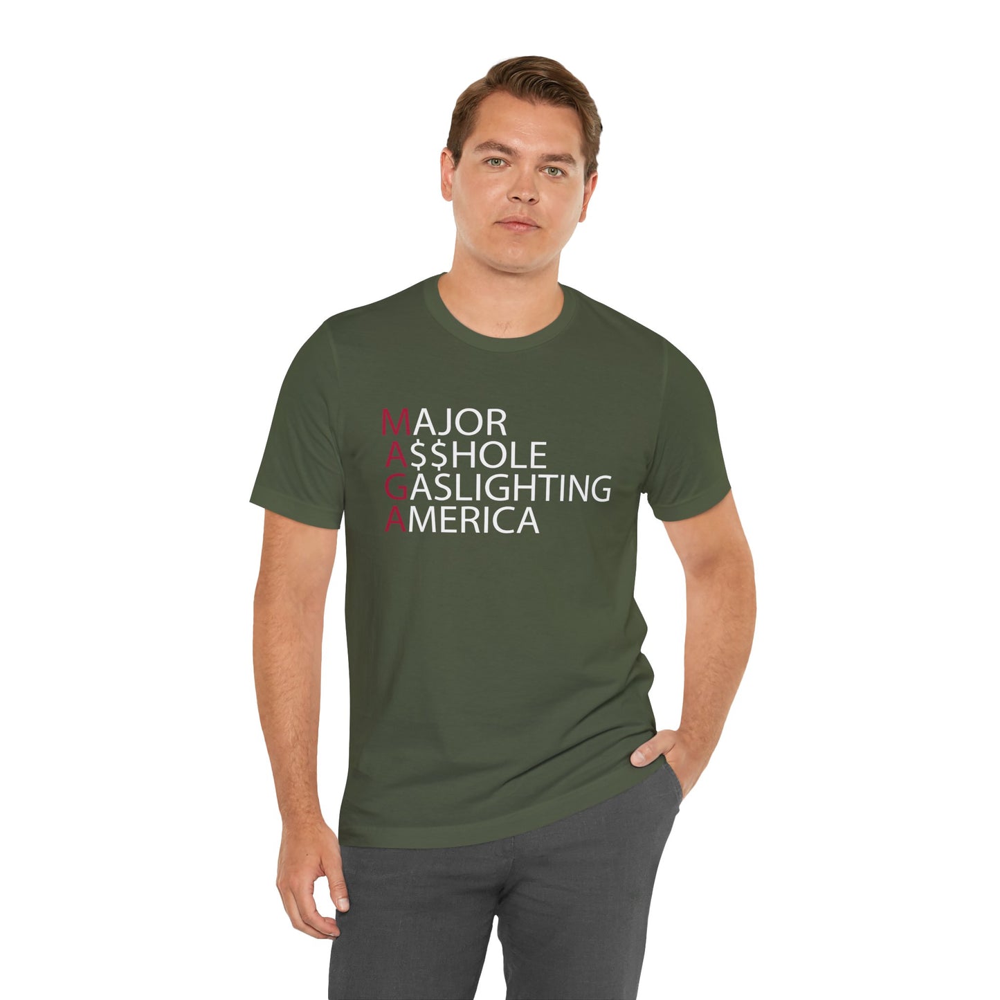 MAGA - Major A$$hole Gaslighting America Short Sleeve Tee w/ Logo